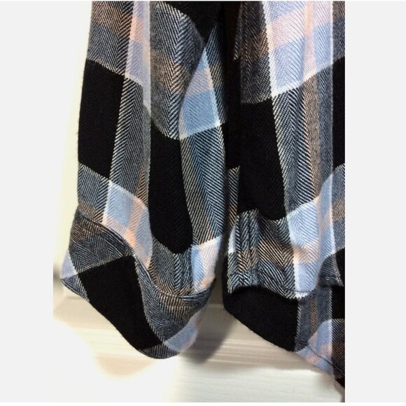 RAILS Hunter Onyx Periwinkle Blush Plaid Rayon Flannel Pocket Button Shirt M * - Picture 4 of 8